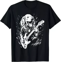Rockstar Dog Shirt, Funny Guitar Dog Tee Gift For Dog Lovers And Music Fans