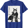 Samurai Cat Vintage Art Shirt, Graphic Cat T Shirt
