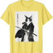 Samurai Cat Vintage Art Shirt, Graphic Cat T Shirt