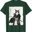 Samurai Cat Vintage Art Shirt, Graphic Cat T Shirt