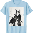 Samurai Cat Vintage Art Shirt, Graphic Cat T Shirt