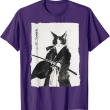 Samurai Cat Vintage Art Shirt, Graphic Cat T Shirt