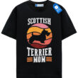 Scottish Terrier Mom Shirt, Dog Mom Gift, Vintage Sunset Dog Lover Tee