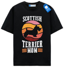 Scottish Terrier Mom Shirt, Dog Mom Gift, Vintage Sunset Dog Lover Tee