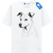 Serious Dog Sketch Shirt, Minimalist Dog Portrait Tee For Pet Lovers