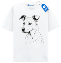 Serious Dog Sketch Shirt, Minimalist Dog Portrait Tee For Pet Lovers