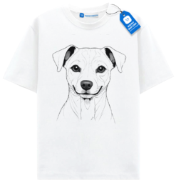 Smiling Dog Face Shirt, Line Drawing Dog Tee