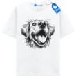 Smiling Golden Dog T Shirt, Happy Big Nose Dog Sketch Tee