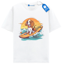 Surfing Beagle Shirt, Surfing Dog Tee, Cute Summer Dog Shirt
