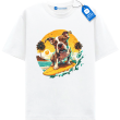 Surfing Dog T Shirt, Summer Beach Tee, Pitbull Lover Gift