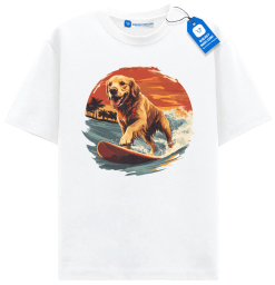 Surfing Golden Retriever Shirt, Beach Dog Lover Gift, Surfing Dog T Shirt