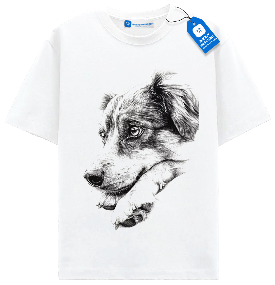 Thoughtful Border Collie Sketch Shirt, Artistic Hand Drawn Dog Shirt Thoughtful Border Collie Sketch Shirt, Artistic Hand Drawn Dog Shirt