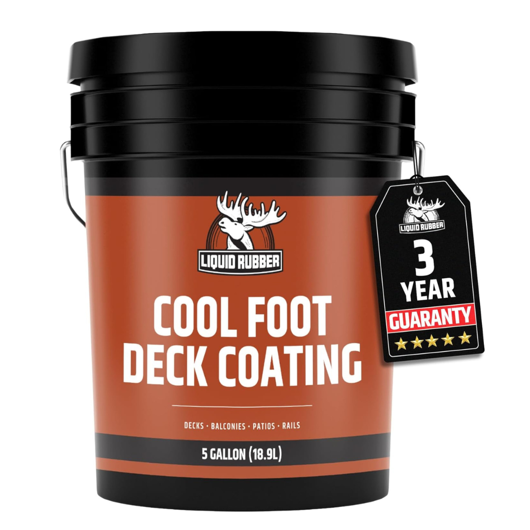 Liquid Rubber Cool Foot Deck Coating, Neutral Beige, 5 Gallon Liquid Rubber Cool Foot Deck Coating, Neutral Beige, 5 Gallon