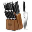 HOSHANHO 16-Piece Kitchen Knife Set with Block, Powder Steel High Carbon Steel Knife Block Set, Ultra Sharp Professional Chef Knife Set with Sharpener