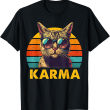 Vintage Cat Music Karma T Shirt, Retro Cat Shirt