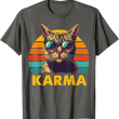 Vintage Cat Music Karma T Shirt, Retro Cat Shirt