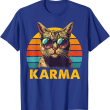 Vintage Cat Music Karma T Shirt, Retro Cat Shirt
