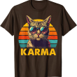 Vintage Cat Music Karma T Shirt, Retro Cat Shirt