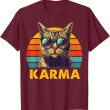 Vintage Cat Music Karma T Shirt, Retro Cat Shirt