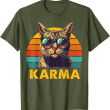 Vintage Cat Music Karma T Shirt, Retro Cat Shirt