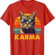 Vintage Cat Music Karma T Shirt, Retro Cat Shirt
