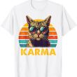 Vintage Cat Music Karma T Shirt, Retro Cat Shirt