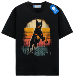 Vintage Doberman Jumping Shirt, Doberman Dog Lover Tee