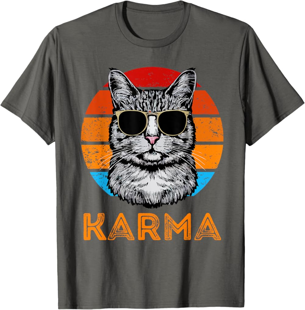 Vintage Karma Cat Shirt, Funny Cool Retro Kitty T Shirt Vintage Karma Cat Shirt, Funny Cool Retro Kitty T Shirt - Image 8