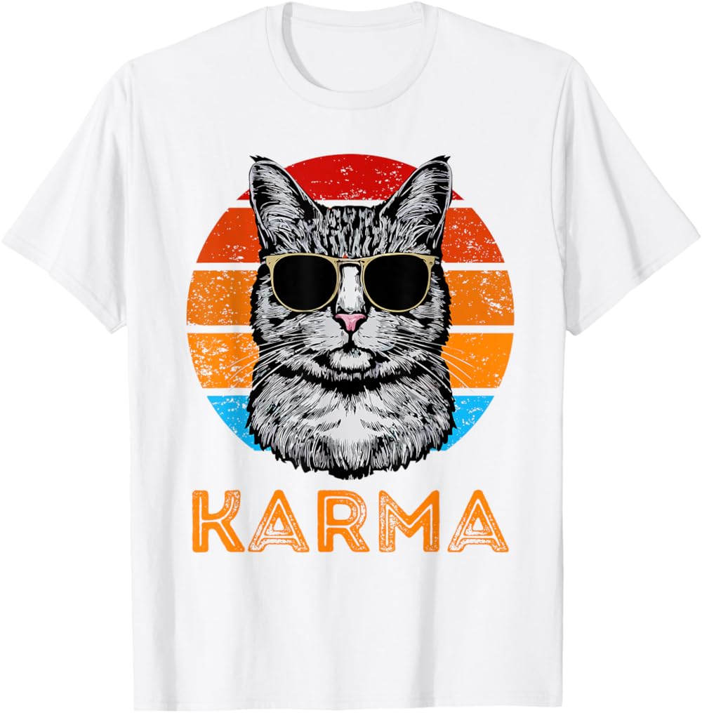 Vintage Karma Cat Shirt, Funny Cool Retro Kitty T Shirt Vintage Karma Cat Shirt, Funny Cool Retro Kitty T Shirt - Image 6