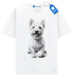 Westie Sketch Dog Shirt, Cute West Highland Terrier Tee For Pet Lovers