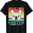 Funny French Bulldog Dad Shirt, World’s Best Farter Retro Tee, Dog Dad Shirt