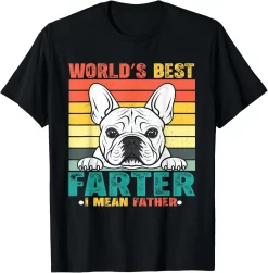Funny French Bulldog Dad Shirt, World’s Best Farter Retro Tee, Dog Dad Shirt