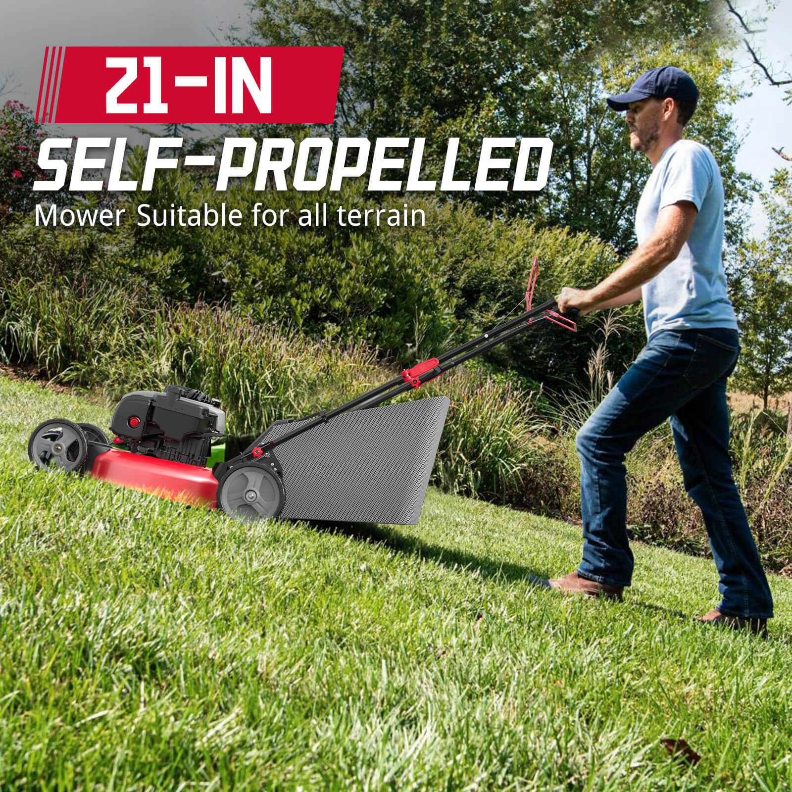 Powersmart 21" 140cc Gas Self-Propelled Lawn Mower with Briggs & Stratton Engine HB8622S Powersmart 21" 140cc Gas Self-Propelled Lawn Mower with Briggs & Stratton Engine HB8622S - Image 7