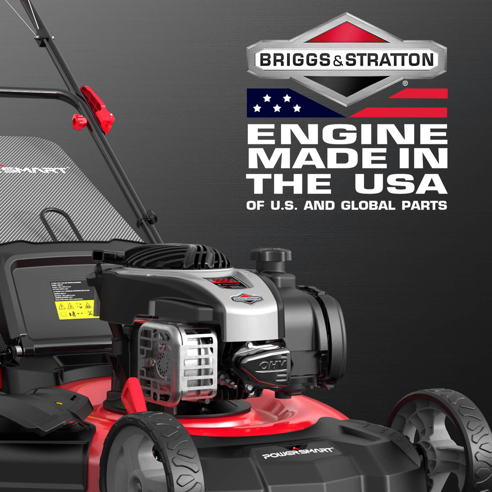 Powersmart 21" 140cc Gas Self-Propelled Lawn Mower with Briggs & Stratton Engine HB8622S Powersmart 21" 140cc Gas Self-Propelled Lawn Mower with Briggs & Stratton Engine HB8622S - Image 4