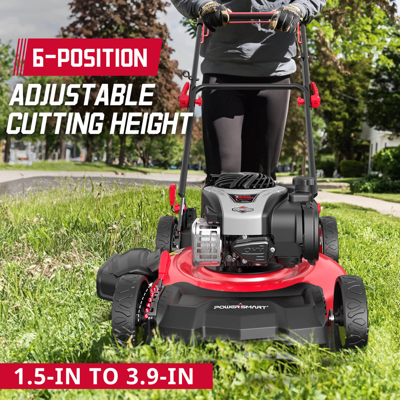 Powersmart 21" 140cc Gas Self-Propelled Lawn Mower with Briggs & Stratton Engine HB8622S Powersmart 21" 140cc Gas Self-Propelled Lawn Mower with Briggs & Stratton Engine HB8622S - Image 6