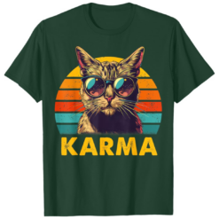 Vintage Cat Music Karma T Shirt, Retro Cat Shirt