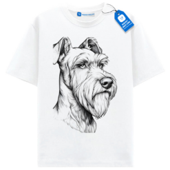 Schnauzer Line Art T Shirt, Line Art Dog T Shirt, Dog Lovers Tee
