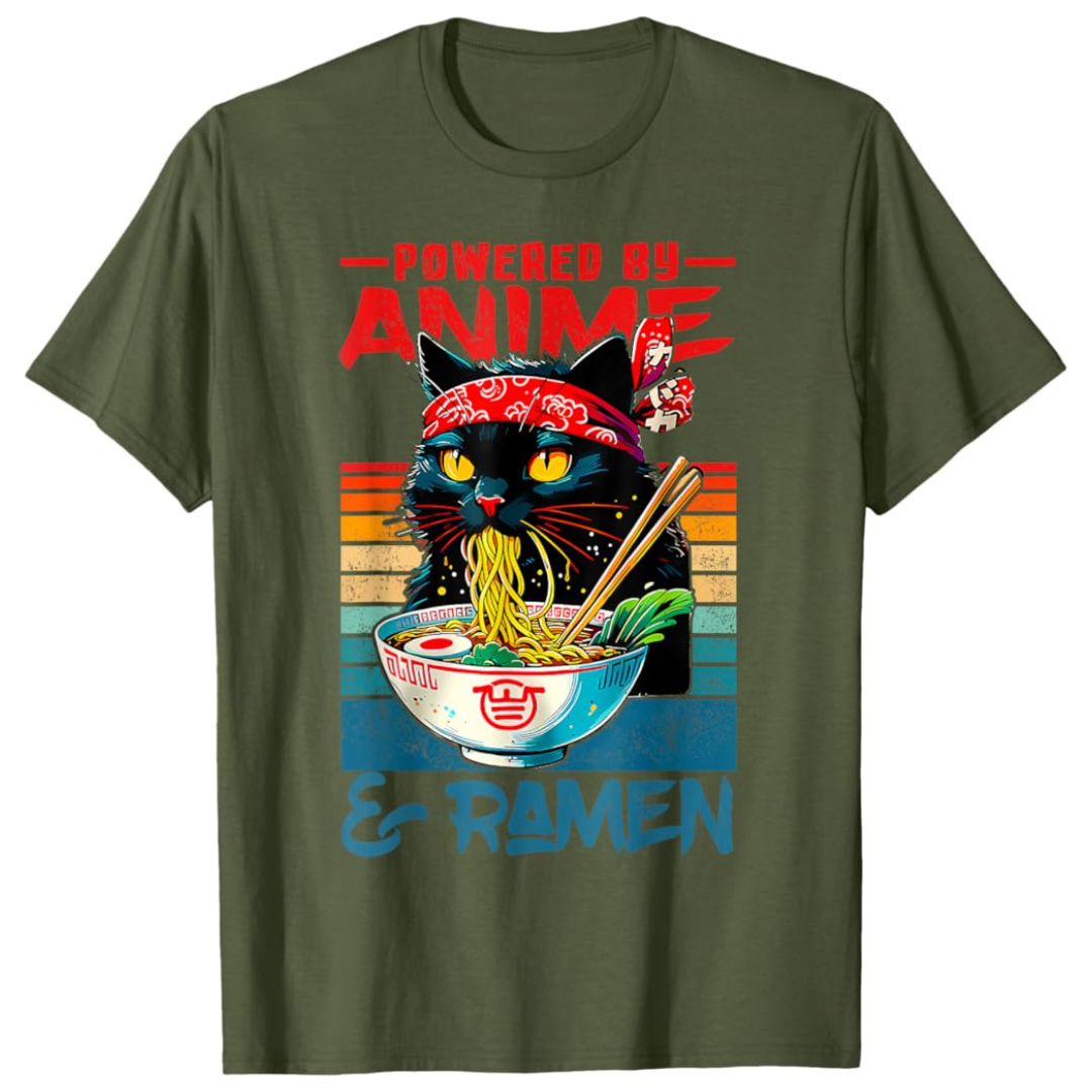 Cute Black Cat Noodle Lover T-Shirt, Ramen Cat Shirt Cute Black Cat Noodle Lover T-Shirt, Ramen Cat Shirt