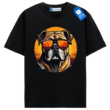 Cool Bulldog Sunglasses T Shirt, Sunset Bulldog Graphic Tee