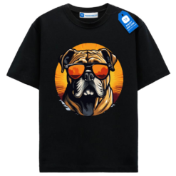 Cool Bulldog Sunglasses T Shirt, Sunset Bulldog Graphic Tee