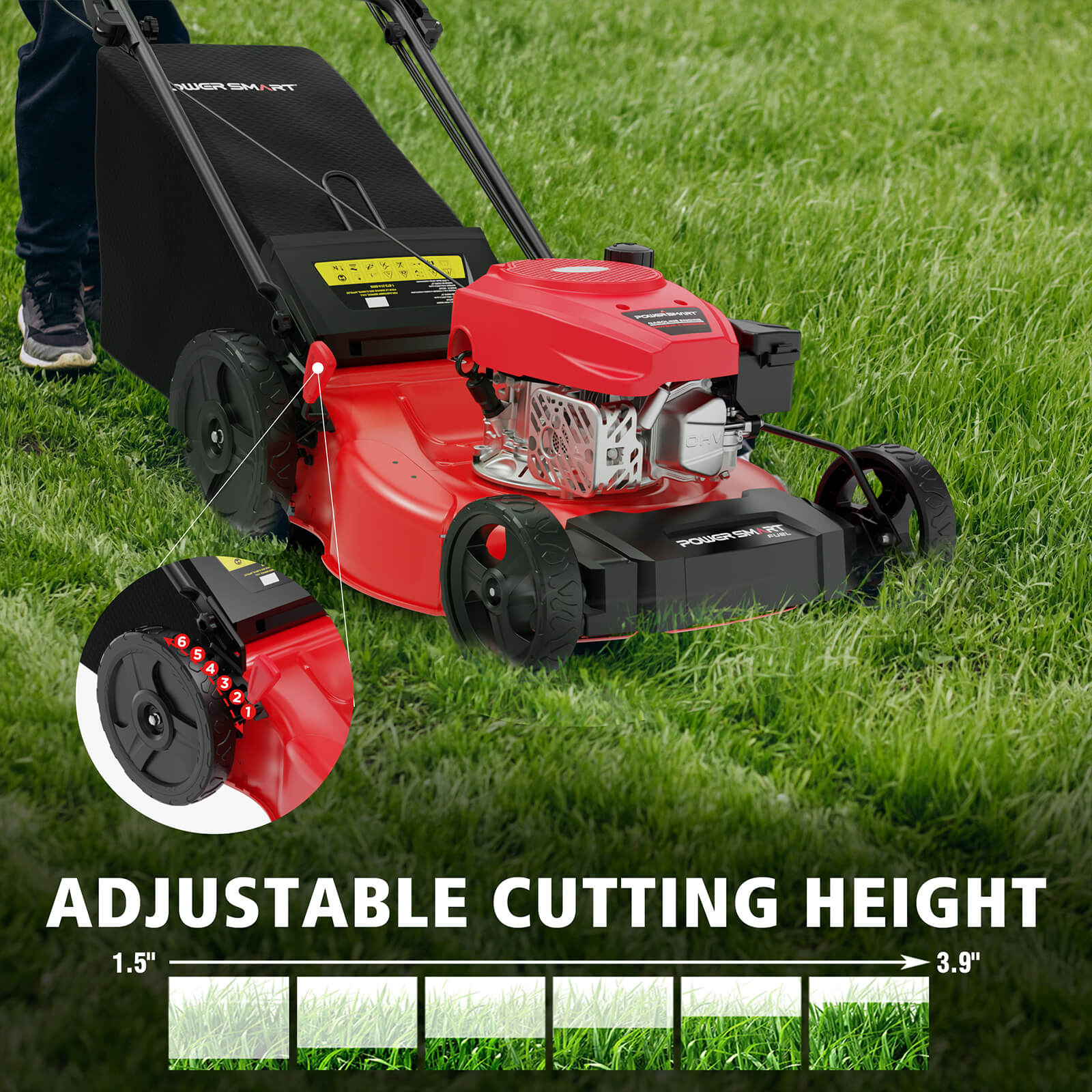Powersmart 21 " 170cc Gas Self-Propelled 3-in-1 Lawn Mower V8721S Powersmart 21 " 170cc Gas Self-Propelled 3-in-1 Lawn Mower V8721S - Image 5