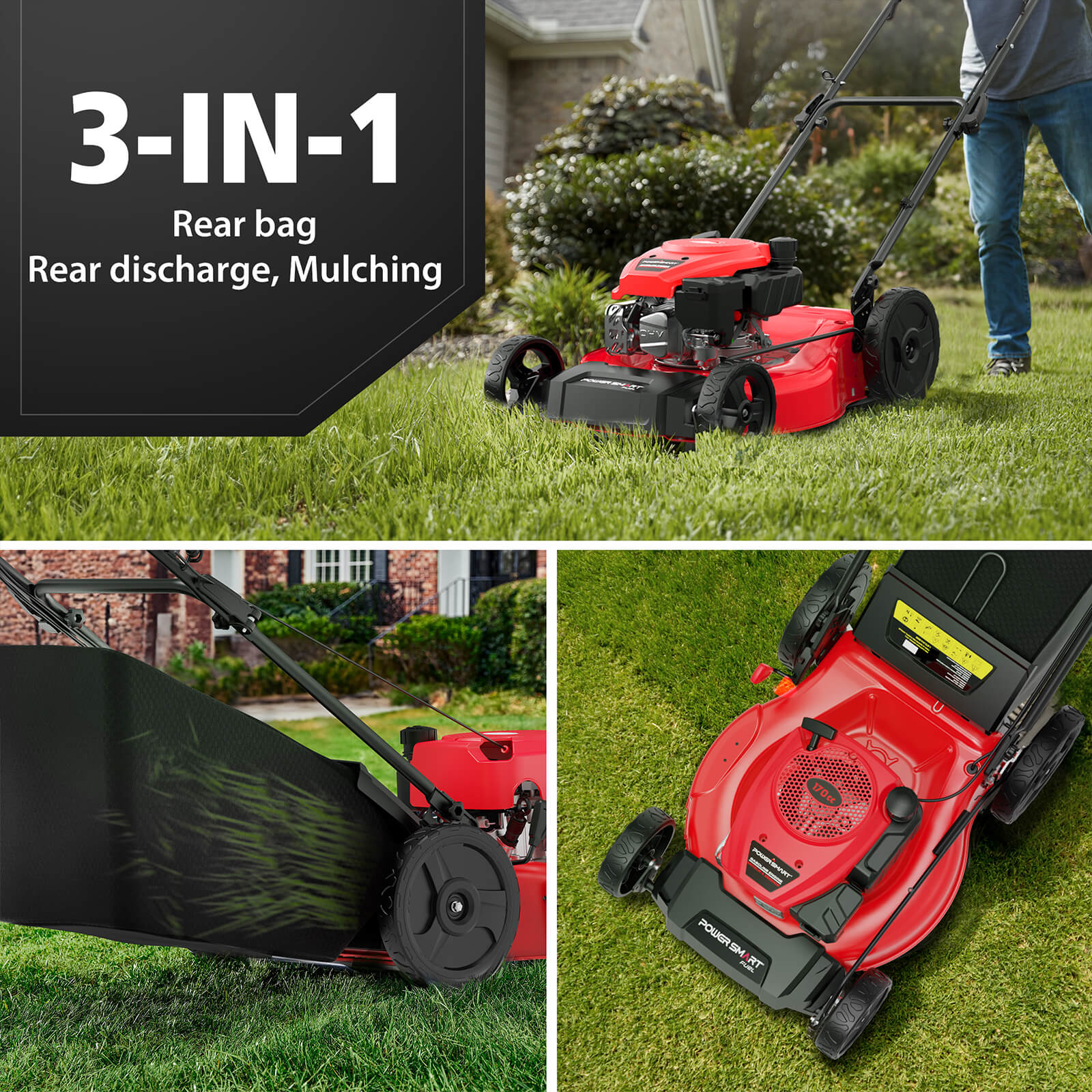 Powersmart 21 " 170cc Gas Self-Propelled 3-in-1 Lawn Mower V8721S Powersmart 21 " 170cc Gas Self-Propelled 3-in-1 Lawn Mower V8721S - Image 10