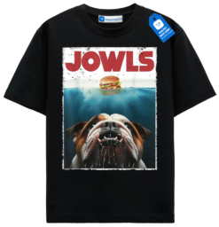 Funny Bulldog Shirt, Jowls Parody Dog T-Shirt for Pet & Burger Lovers