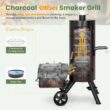 Captiva Designs Charcoal Vertical Smoker Grill and Offset Smoker Grill Combo, Extra Large Outdoor Barrel BBQ Meat Smoker Captiva Designs Charcoal Vertical Smoker Grill and Offset Smoker Grill Combo, Extra Large Outdoor Barrel BBQ Meat Smoker with 5 Removable Smoking Grates & Built-in Hooks for Various Meat Foods