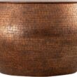 Modern Cylindrical Aluminum Hammered Embossed Texturing, Metal Drum Coffee Table with Removable Lid for Storage,Fully Assembled, for The Living Room and Bedroom, Copper