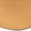 Modern Accent Cylindrical Round Coffee Table with Black Top and Hammered Gold Metal Base, Boho Contemporary Drum Cocktail Table, Glam Accent Center Table for Living Room and Family Room, Assembled