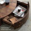 Luxury Solid Wood Coffee Table with Hidden Drawer, Fully Assembled Square Center Table for Living Room, Raised Edge Design, No Installation Needed, Premium Walnut Finish (35.43