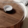 Luxury Solid Wood Coffee Table with Hidden Drawer, Fully Assembled Square Center Table for Living Room, Raised Edge Design, No Installation Needed, Premium Walnut Finish (35.43