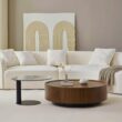 Luxury Solid Wood Coffee Table with Hidden Drawer, Fully Assembled Square Center Table for Living Room, Raised Edge Design, No Installation Needed, Premium Walnut Finish (35.43