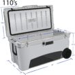 Original 110 Quart Ice Chest Heavy Duty High Performance Roto-Molded Commercial Grade Insulated Cooler with Wheels